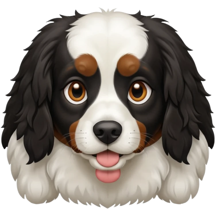 Собака русский кокер спаниель черно-белого цвета emoji
