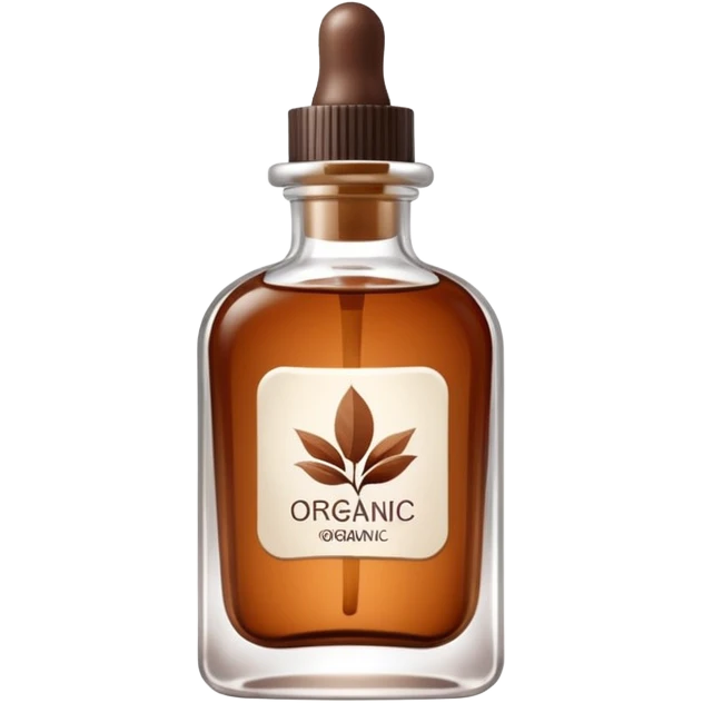 Organic cosmetic in a cristal brown bottle emoji