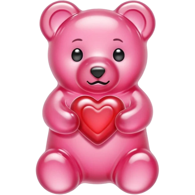 transparent pink gummy bear heart pink pastel  emoji