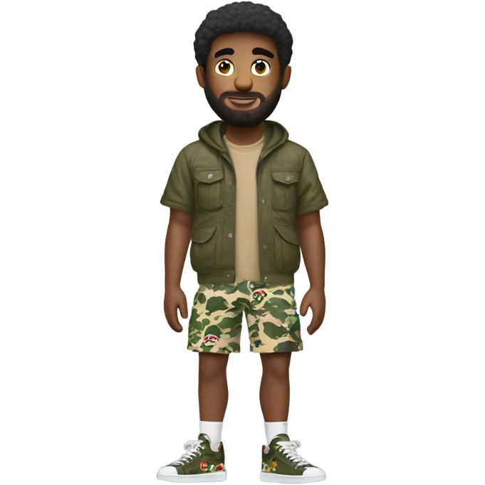 guy wearing bape shorts emoji