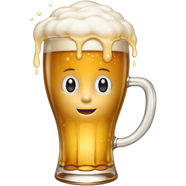 Smiling beer emoji