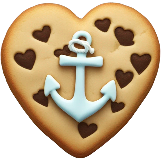 cookie heart with anchor emoji