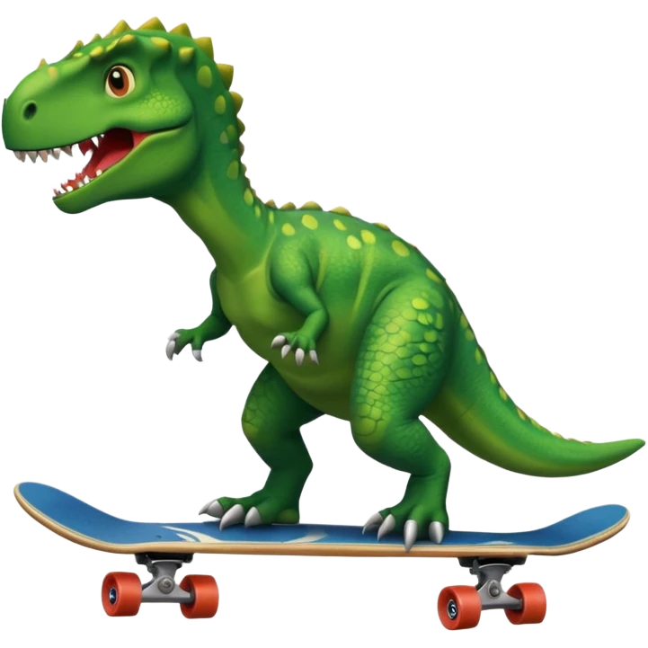 Dinosaur on a skateboard emoji