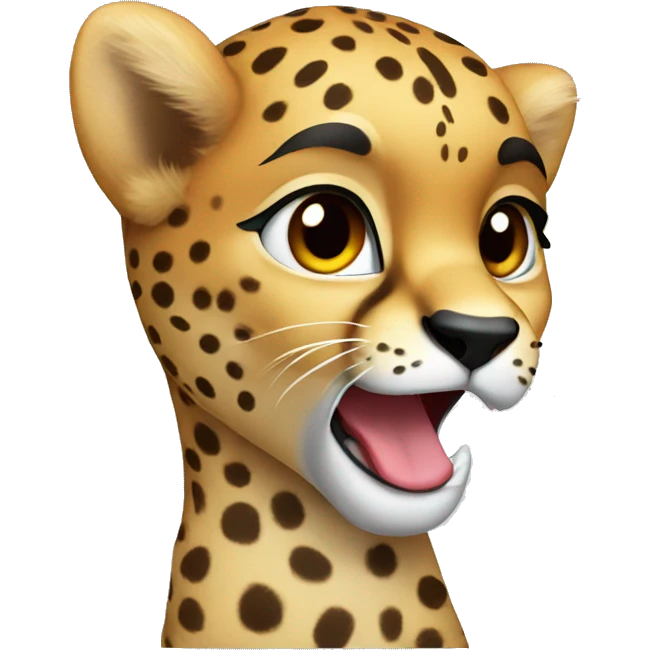 Cheetah with a Christmas gift emoji
