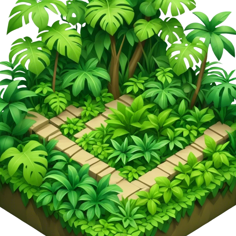 3d-isometric-dense jungle  emoji