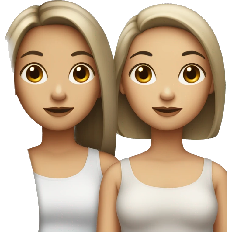 group of three girls , two with long straight hair, one with short hair emoji