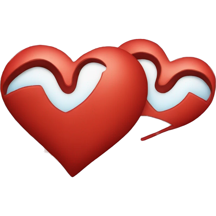 One half red heart and the other half blue emoji