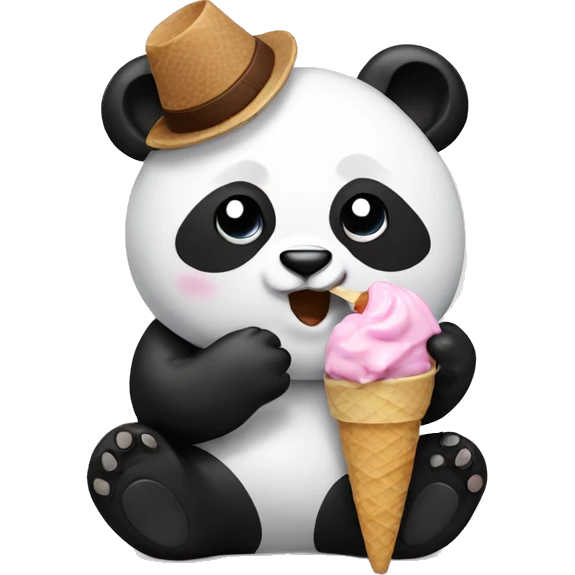 Panda eating ice cream emoji