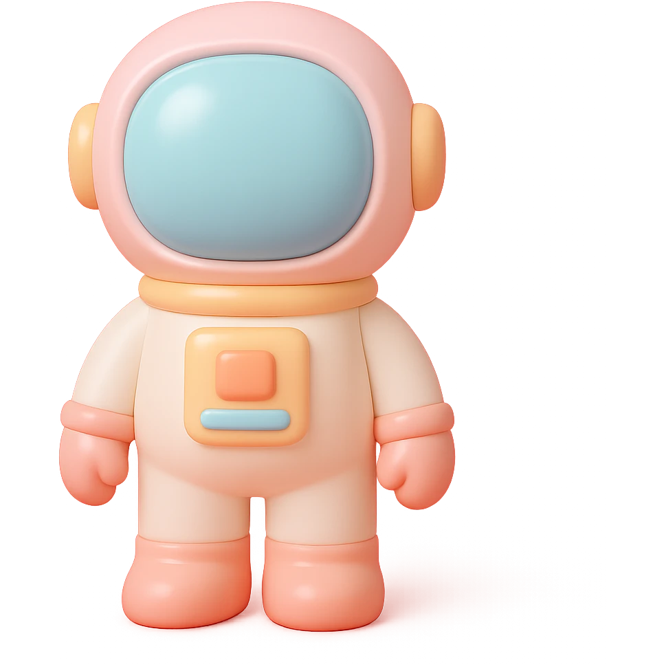 astronaut character in vinyl figure style emoji