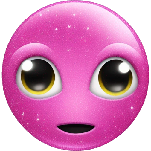 Pink glittery alien emoji