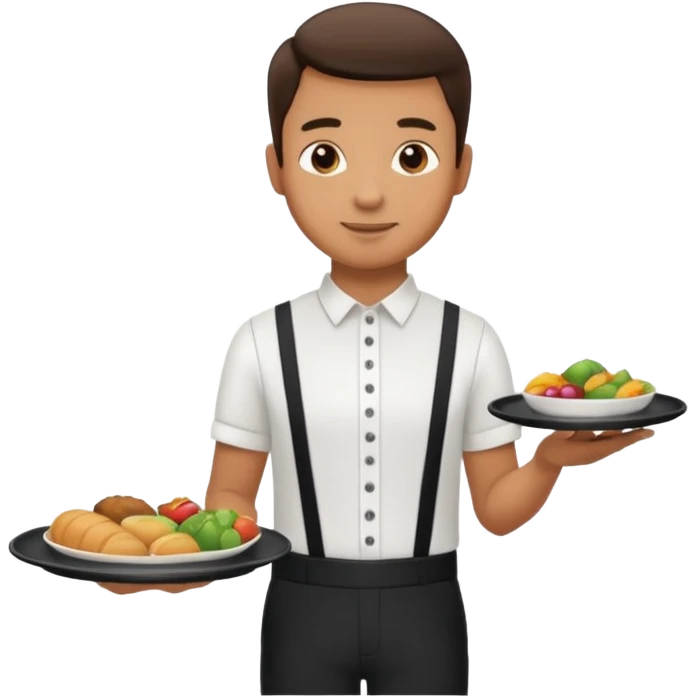 a waiter with a tray emoji