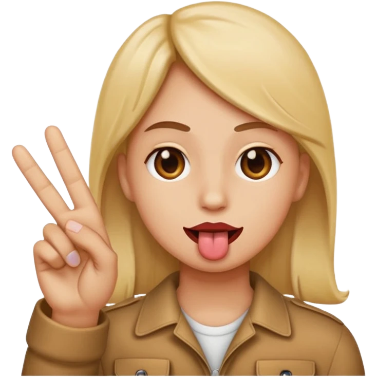 Emoji side eyeing with fingers in a peace sign and tongue sticking out emoji