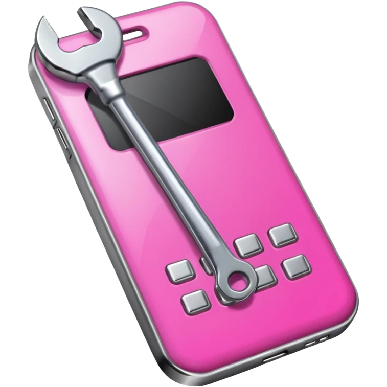 pink cellphone with a wrench emoji