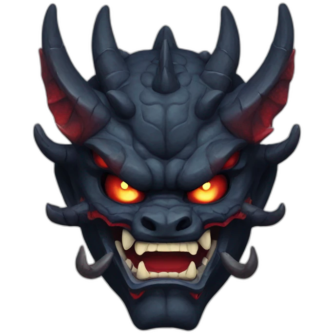 oni dark dragon japanese mask angry emoji