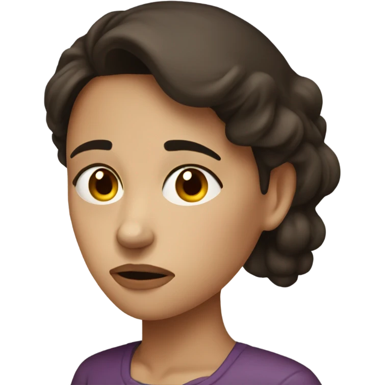 Sick brunette woman sad  emoji