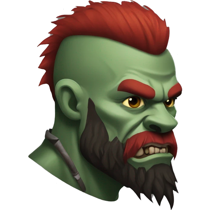 armored orc berserker with red beard & mohican emoji