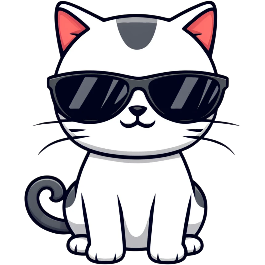 Cat with sunglasses emoji