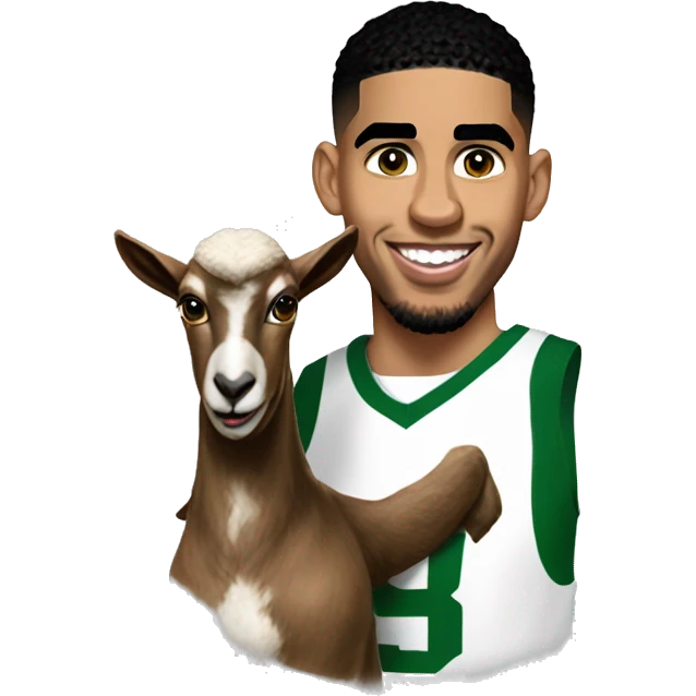 Jayson Tatum with a goat realistic  emoji