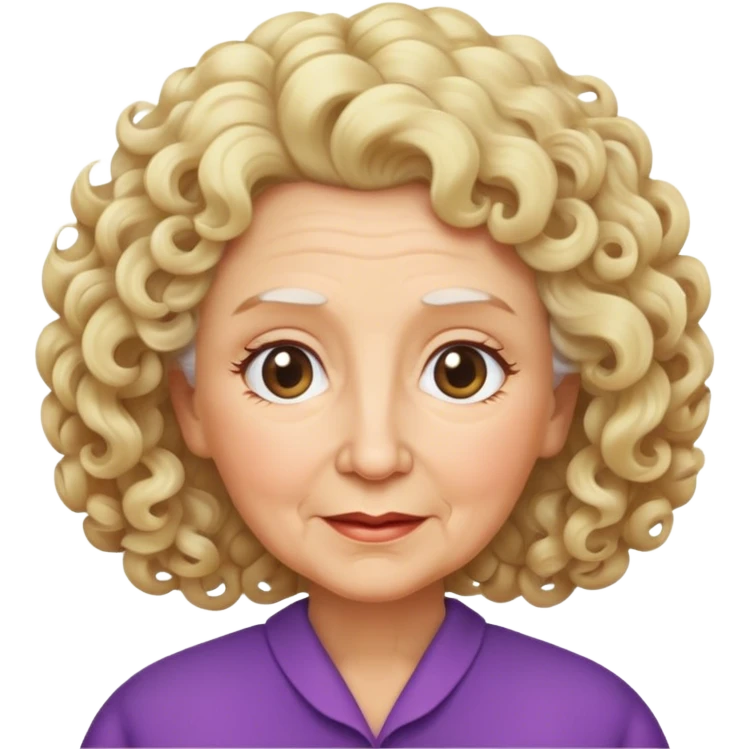 blond grandma curly hairr emoji