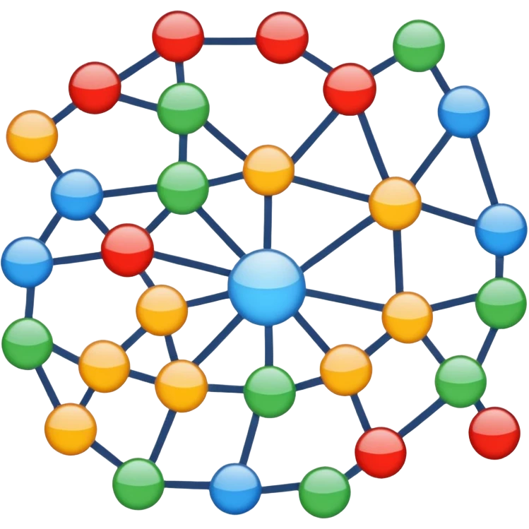 complex scheme of tasks with interconnected nodes and arrows emoji