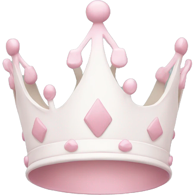 White and pastel pink crown emoji