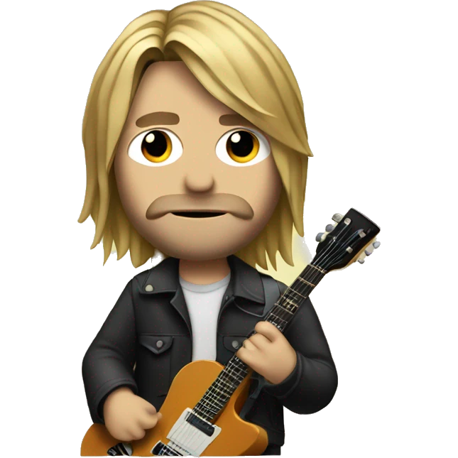 Kurt cobain with a guitar emoji