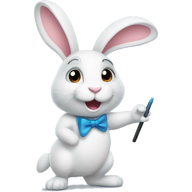 a rabbit with a magic wand emoji