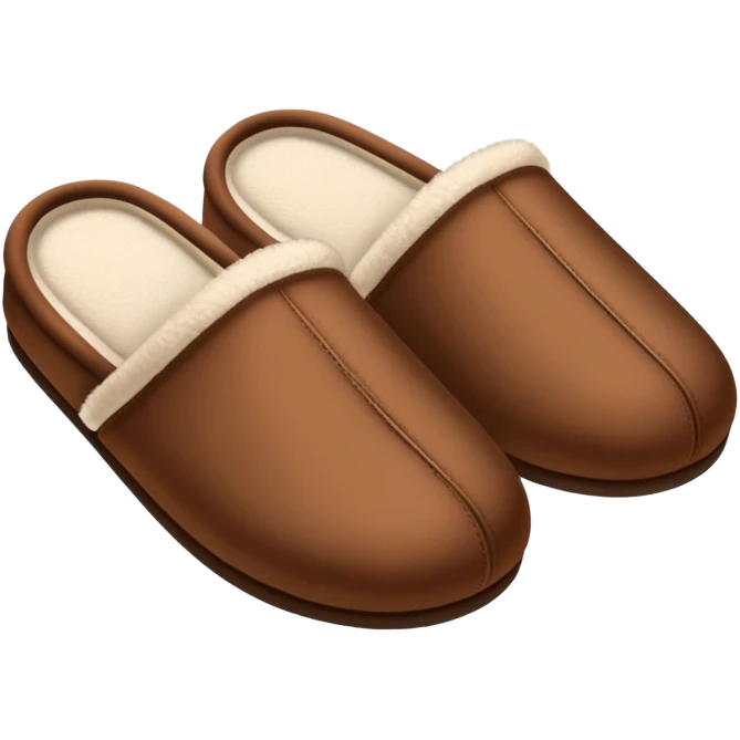 coffee brown comfortable house slippers emoji