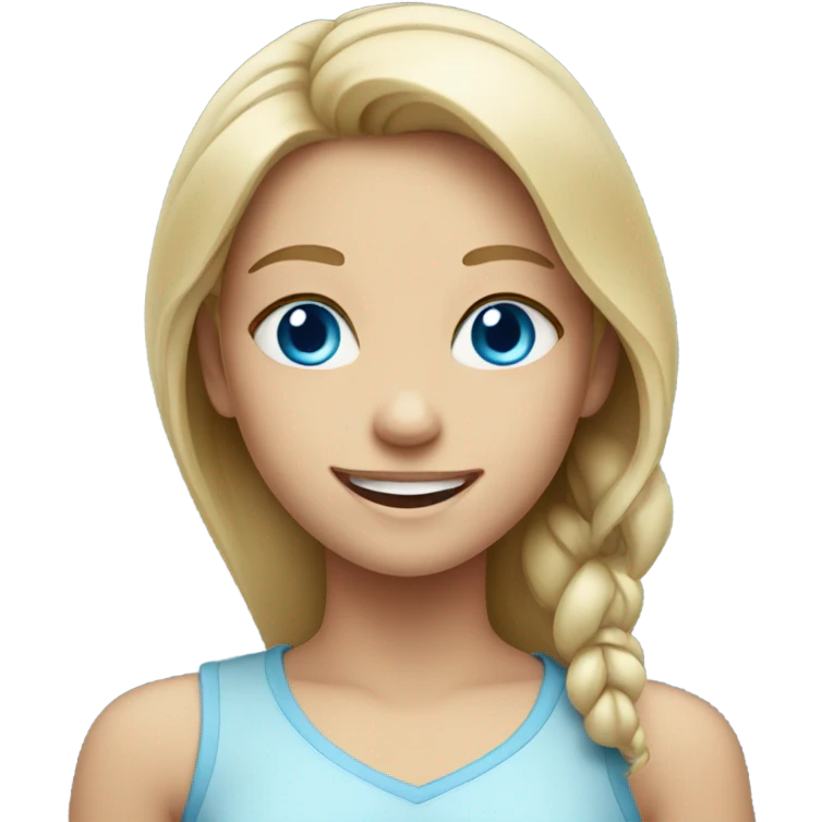 smiling girl with blue eyes emoji