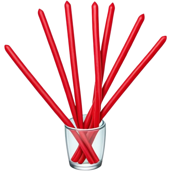 Beijing Sweetened Hawthorn Strips sugar glazed red sticks, simplified emoji style with bold outlines and bright colors, cartoon style traditional Bing Tang Hu Lu Si emoji