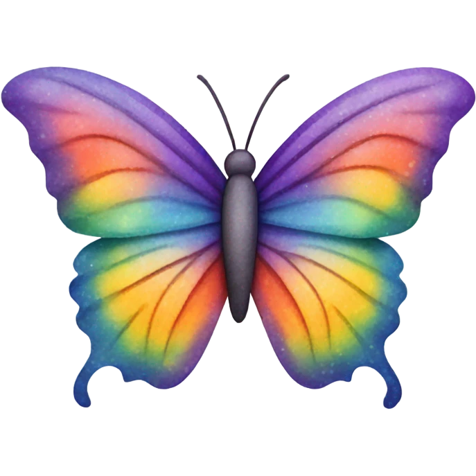 Watercolor rainbow butterfly emoji