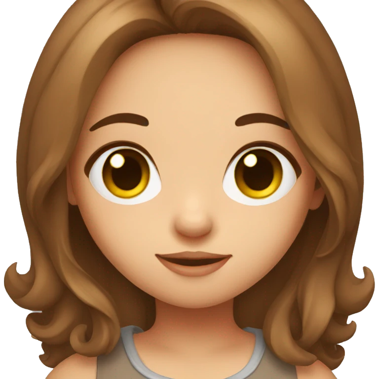 Cute girl with brown hair, letters gg emoji
