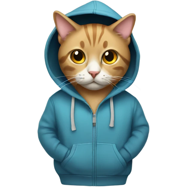 Cat wearing a hoodie emoji