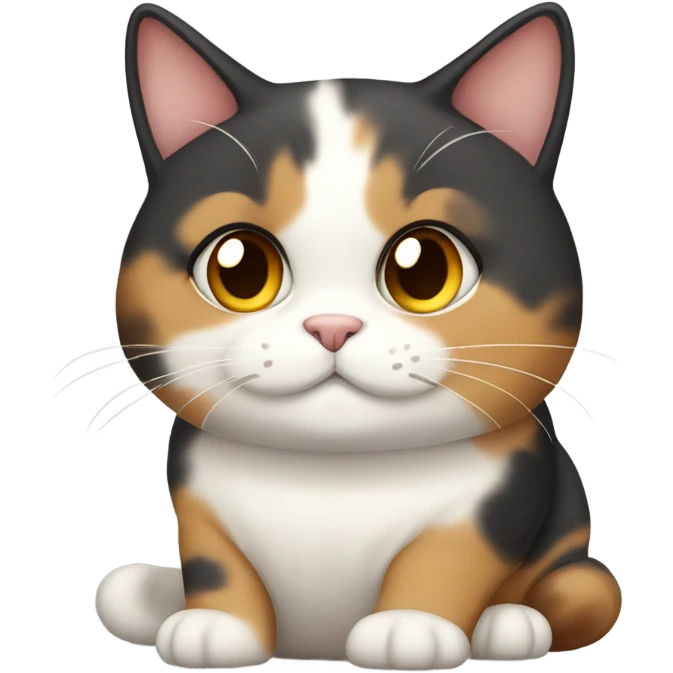 Chubby calico cat emoji
