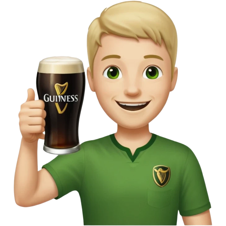 Saying cheers with a Guinness emoji