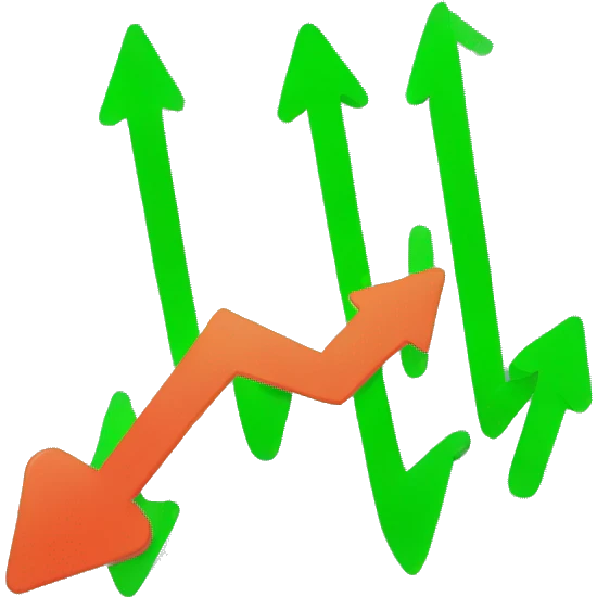green arrow graph trending down emoji