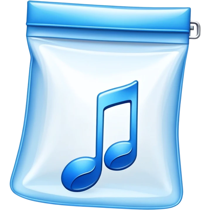 ziplock bag with a blue musical note inside emoji