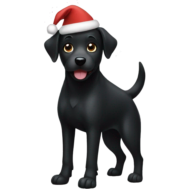 christmas black dog emoji