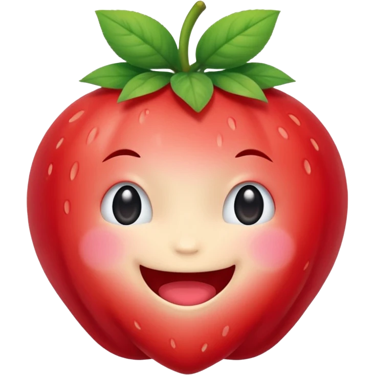 Fragolina con faccia kawaii emoji