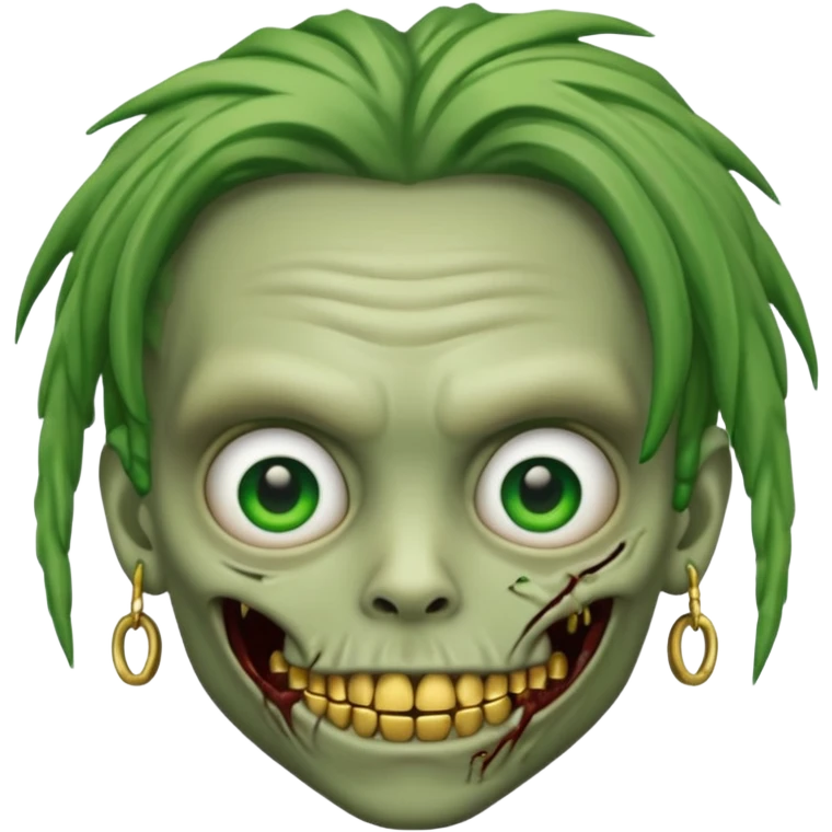 zombie boy emoji with dreads and gold grillz emoji