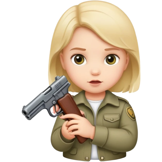 Baby girl holding a gun emoji