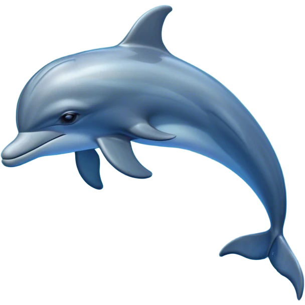 Cinematic Noble Bottlenose Dolphin Portrait Emoji, Poised and regal, with a sleek, streamlined body of shiny, glossy blue-gray skin, expressive, intelligent eyes, and a gracefully arched dorsal fin, Simplified yet sharp and sophisticated features, highly detailed, glowing with a radiant, sparkling aquatic glow, high shine, intelligent and majestic, stylized with an air of oceanic refinement, focused and elegant, soft glowing outline, capturing the essence of a watchful and confident dolphin that appears ready to leap out of the screen with effortless power! emoji