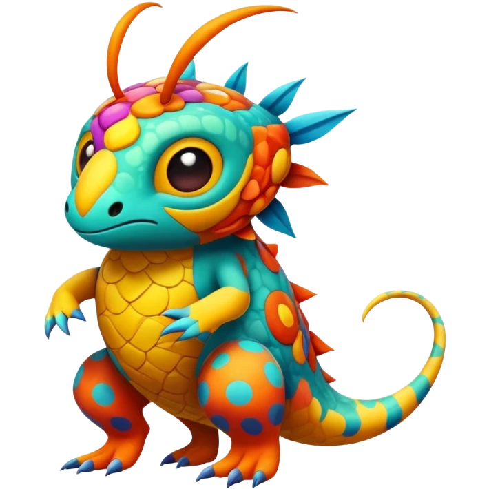 Randomly-colored colorful Fakémon-creature emoji