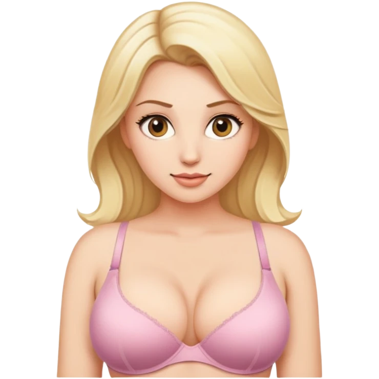 Блондинка в лифчике с большой грудью emoji