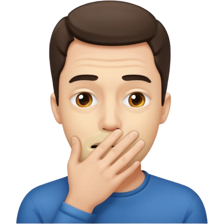 Man hiding his mouth like Viktor gyökeres  emoji