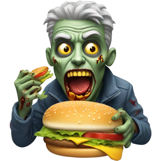 Zombies eating burger  emoji
