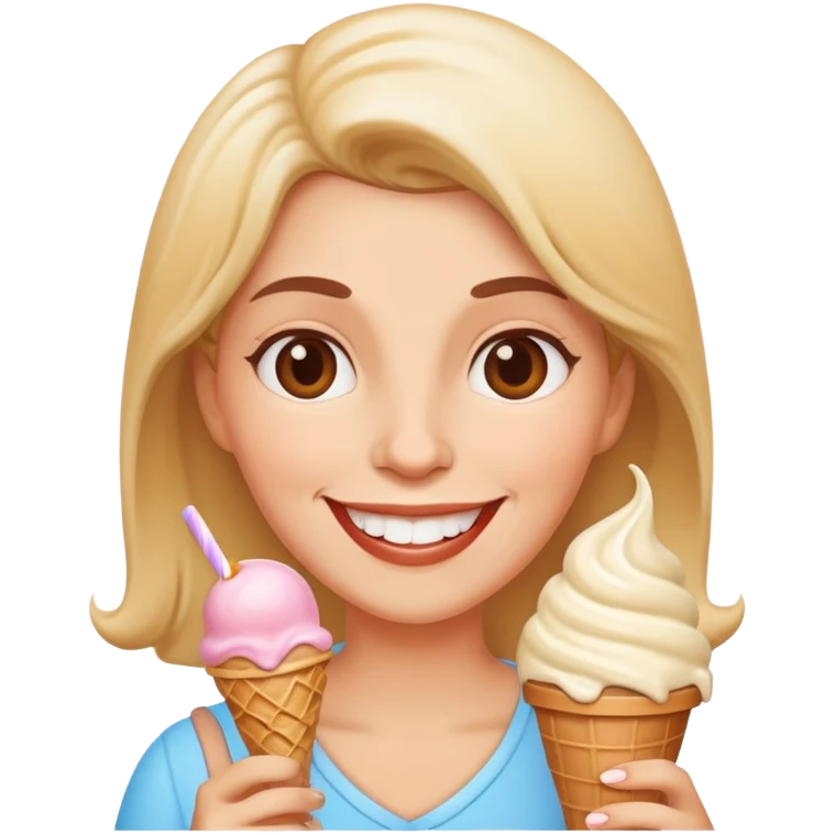 Mom with ice cream emoji