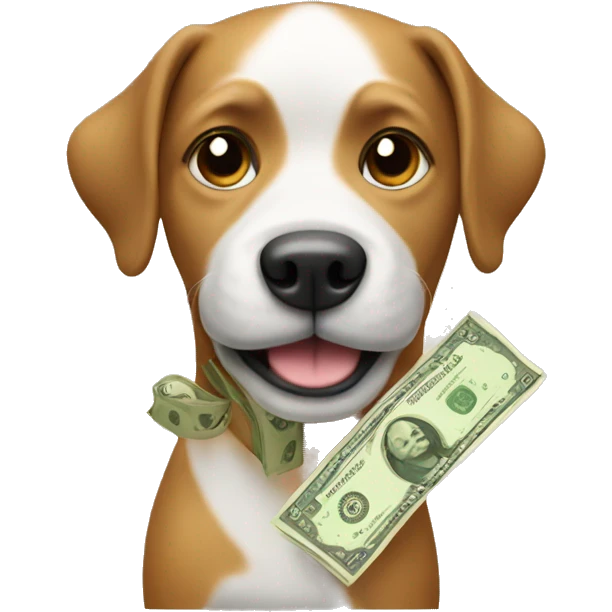 Dog with money emoji