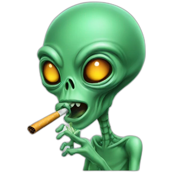 Alien smoking  emoji