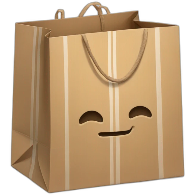 Cardboard bag with white stripes emoji